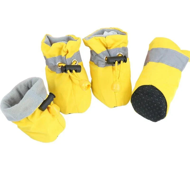 4Pcs Winter Antiskid Puppy Shoes Waterproof Pet Dog Anti-slip Rain Snow Boots Footwear for Dog Puppy Cat Chihuahua Pet Paw Care