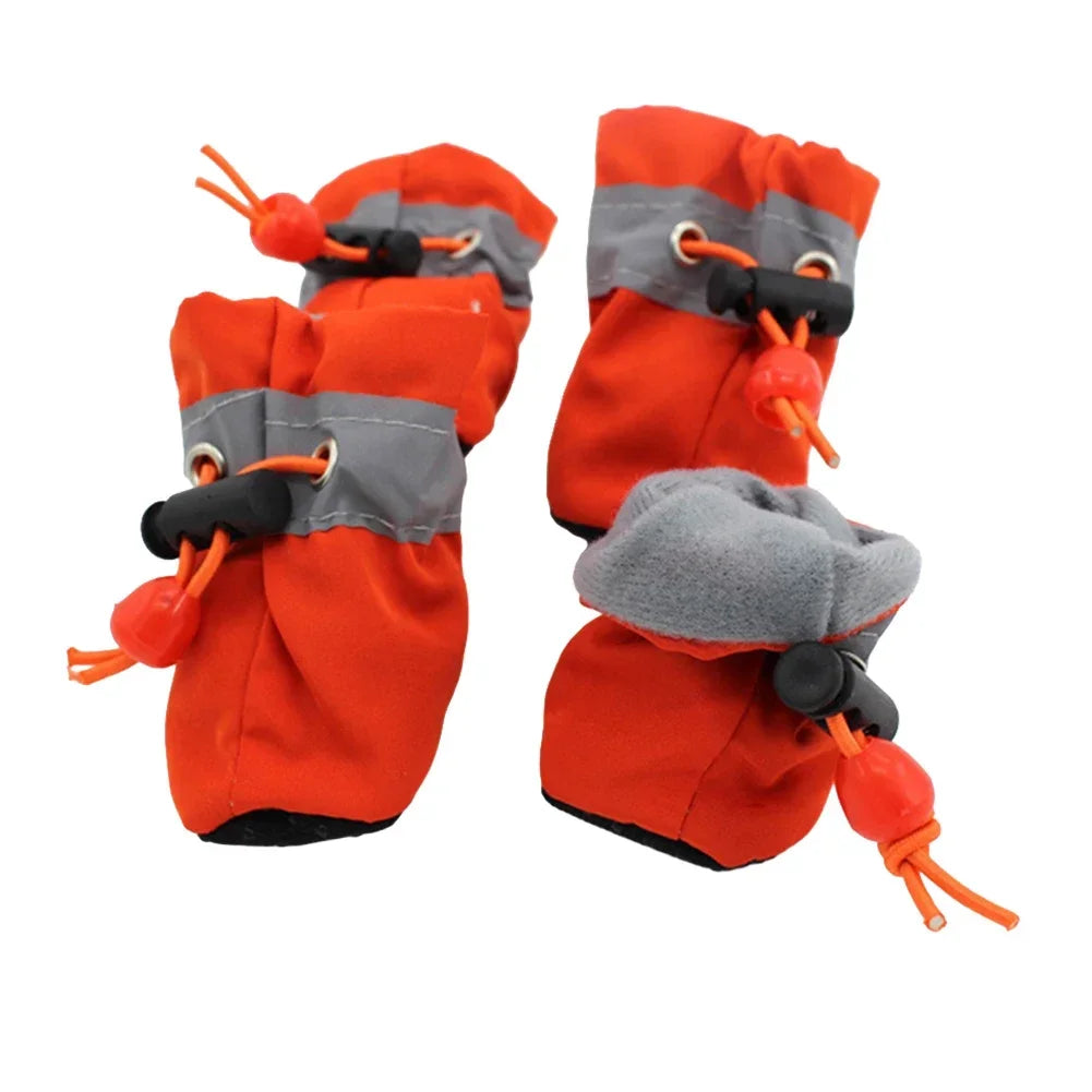 4PCS Waterproof Small Dog Hiking Boots Puppy Slippers Shoes Suitable For Small Medium Dogs