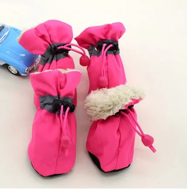 4Pcs Winter Antiskid Puppy Shoes Waterproof Pet Dog Anti-slip Rain Snow Boots Footwear for Dog Puppy Cat Chihuahua Pet Paw Care