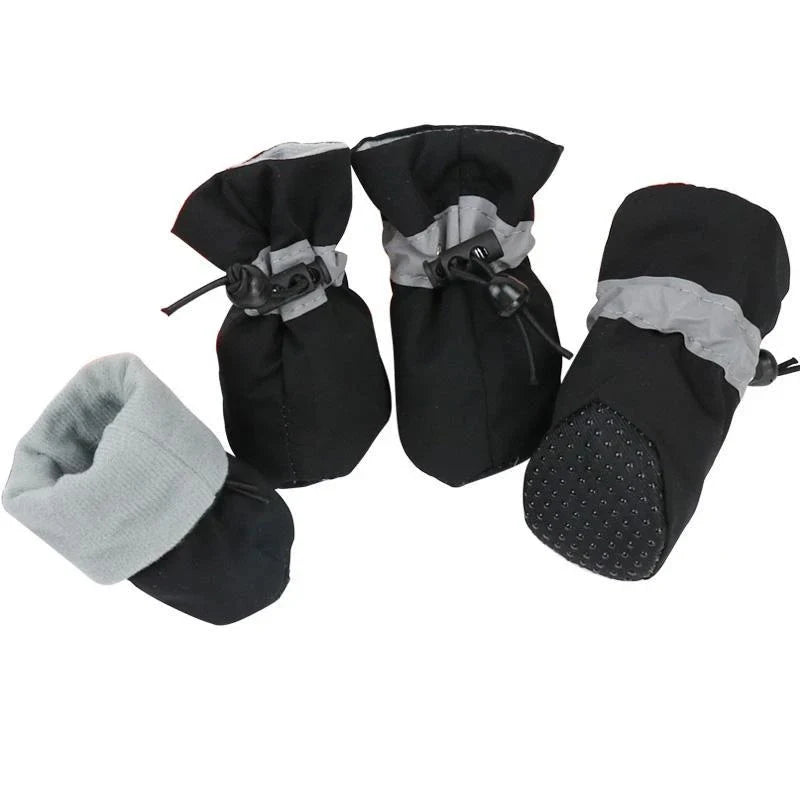 4Pcs Winter Antiskid Puppy Shoes Waterproof Pet Dog Anti-slip Rain Snow Boots Footwear for Dog Puppy Cat Chihuahua Pet Paw Care
