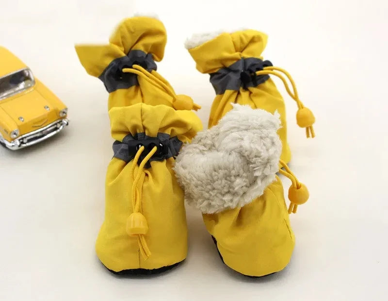 4Pcs Winter Antiskid Puppy Shoes Waterproof Pet Dog Anti-slip Rain Snow Boots Footwear for Dog Puppy Cat Chihuahua Pet Paw Care