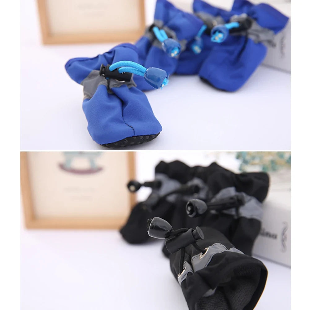 4PCS Waterproof Small Dog Hiking Boots Puppy Slippers Shoes Suitable For Small Medium Dogs