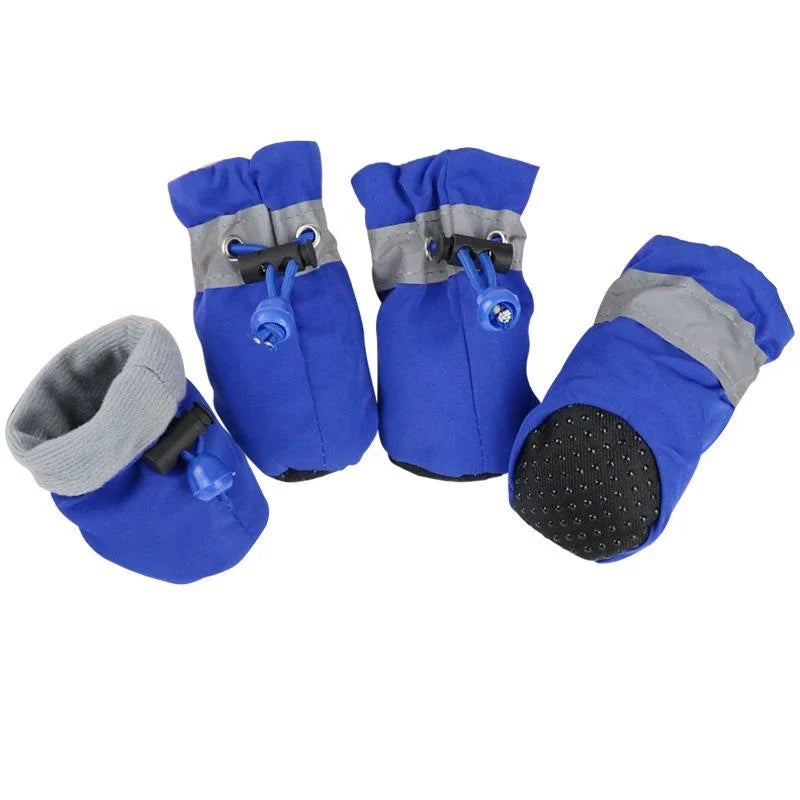 4Pcs Winter Antiskid Puppy Shoes Waterproof Pet Dog Anti-slip Rain Snow Boots Footwear for Dog Puppy Cat Chihuahua Pet Paw Care