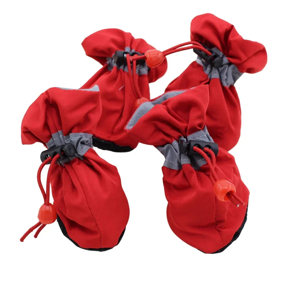 4PCS Waterproof Small Dog Hiking Boots Puppy Slippers Shoes Suitable For Small Medium Dogs