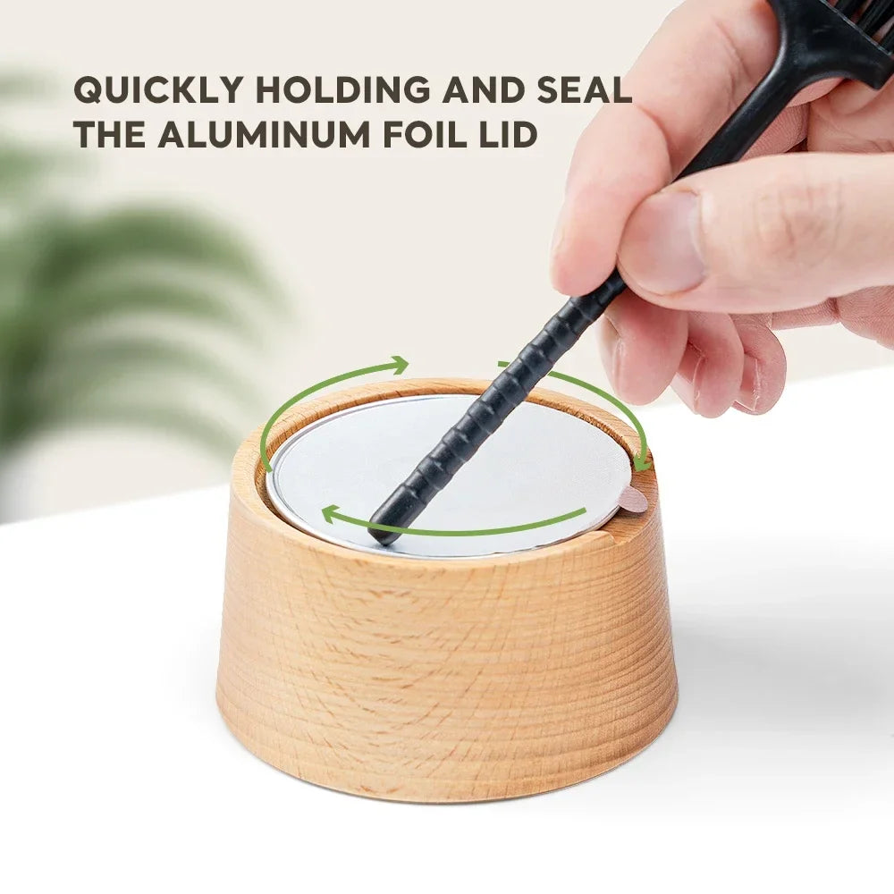 For Nespresso Vertuo Capsule  Aluminum Foil Sealing Cover Kit Coffee Accessories Wooden Reusable Capsule Filling Rack