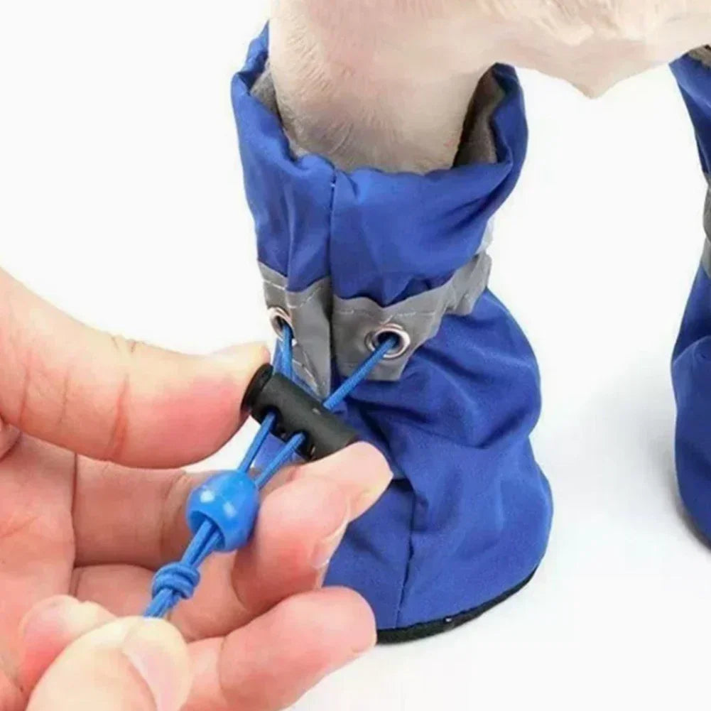 4PCS Waterproof Small Dog Hiking Boots Puppy Slippers Shoes Suitable For Small Medium Dogs