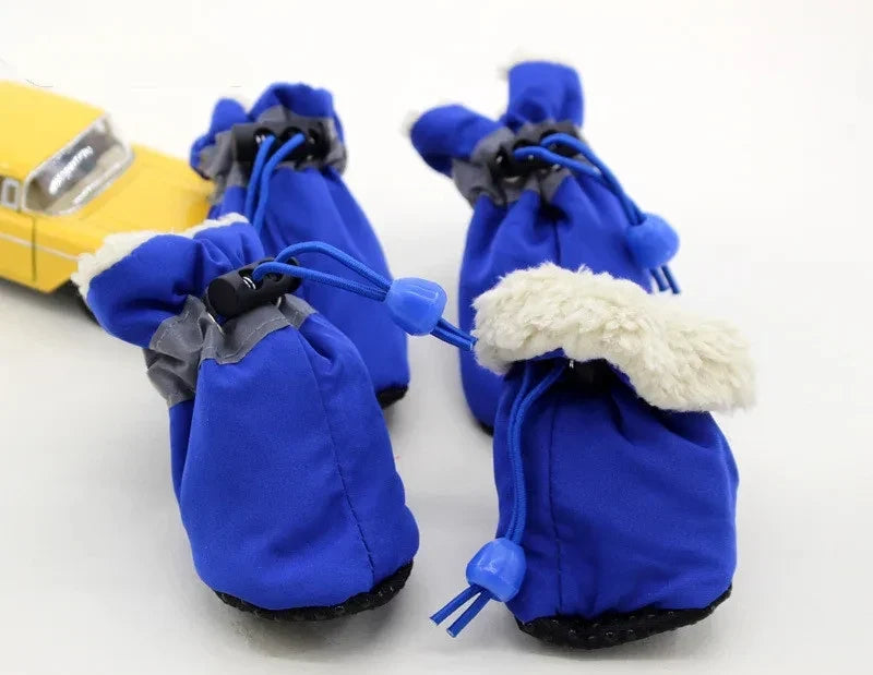 4Pcs Winter Antiskid Puppy Shoes Waterproof Pet Dog Anti-slip Rain Snow Boots Footwear for Dog Puppy Cat Chihuahua Pet Paw Care